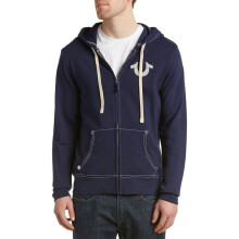 True Religion Herren Standard Buddha Logo Zip Hoodie Sweatshirt True Navy S