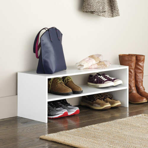 Whitmor Whitmor Stackable 31"""" Extra Wide 2-Shelf Storage Organizer White 1