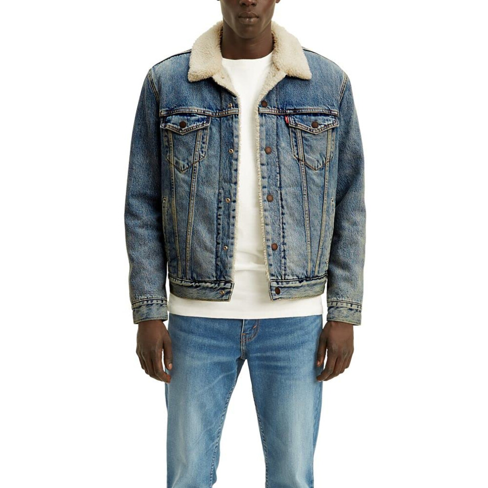 Levi's Men's Type III Sherpa Jacket  Blue Denim  Small