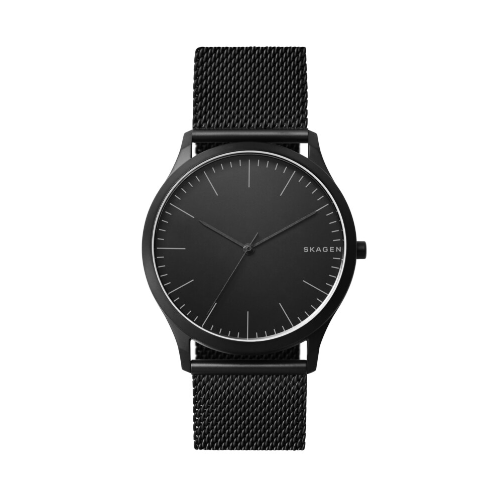 Skagen Men's Jorn Three-Hand Black Stainless Steel Mesh Band Watch (Model: SKW6422)