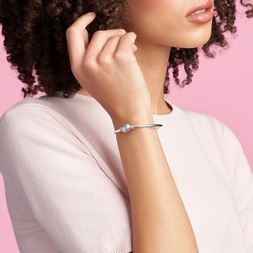 Pandora PANDORA Bangle Logo Gladde hartsluiting 1