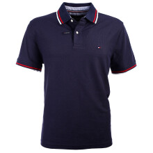 Tommy Hilfiger Herrars Randig Krage Polo (M, Marinblå)