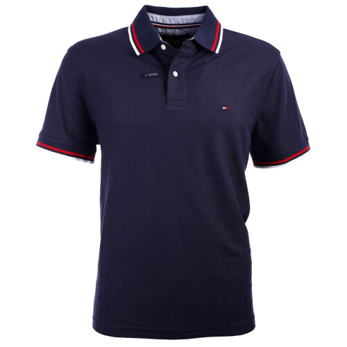 Tommy Hilfiger Tommy Hilfiger Herrars Randig Krage Polo (M, Marinblå)
