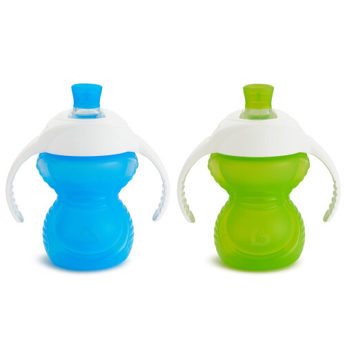 Munchkin Munchkin Click Lock Bite Proof Trainer Cup  Plastic  7 Ounce  2 Pack  Blue/Green