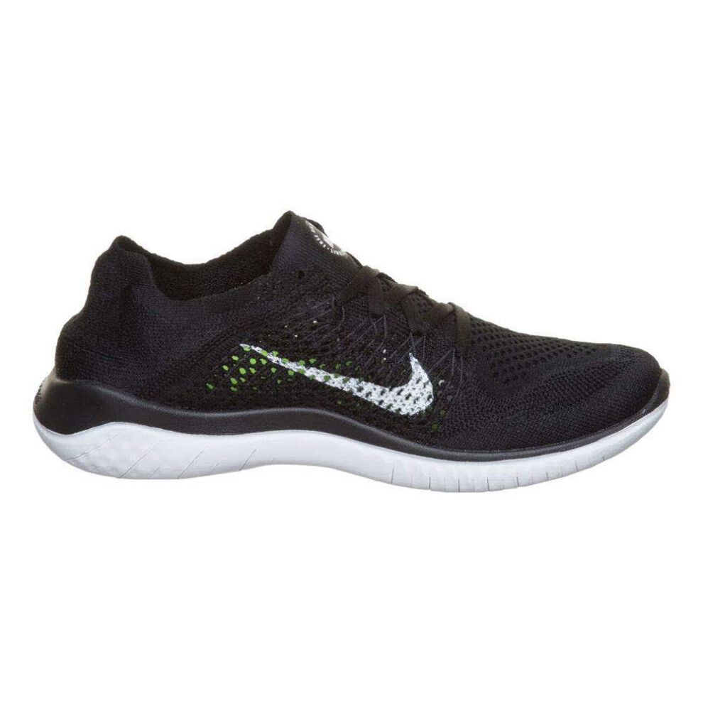 Nike Women's Free RN Flyknit 2018 White Black 942839-101 (8.5)