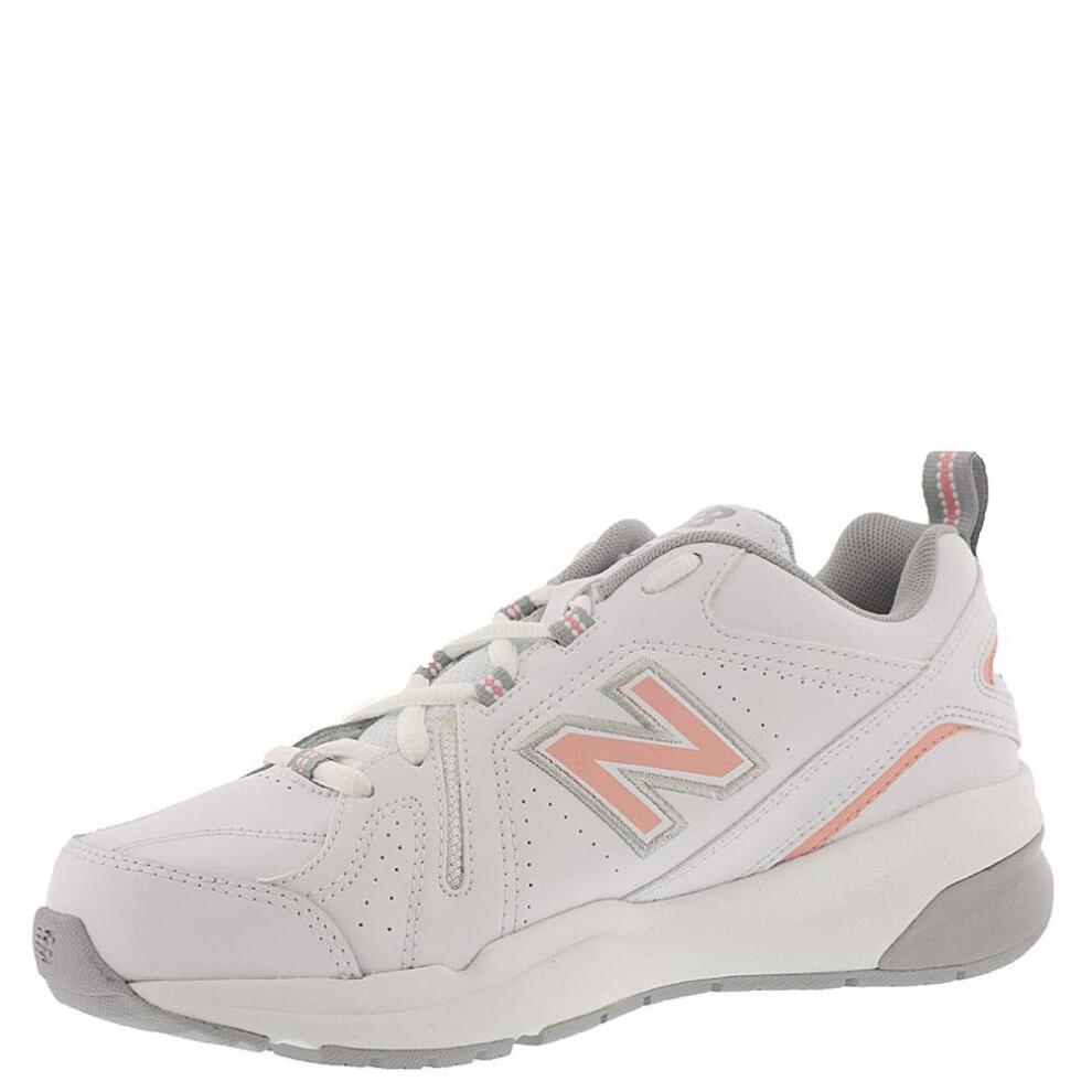 New Balance Women's 608 V5 Casual Comfort Cross Trainer  White/Pink  9.5 Narrow