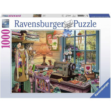 Ravensburger The Sewing Shed 1000-delige puzzel voor volwassenen - elk stuk is uniek Softclick-technologie betekent dat stukjes perfect in elkaar pas