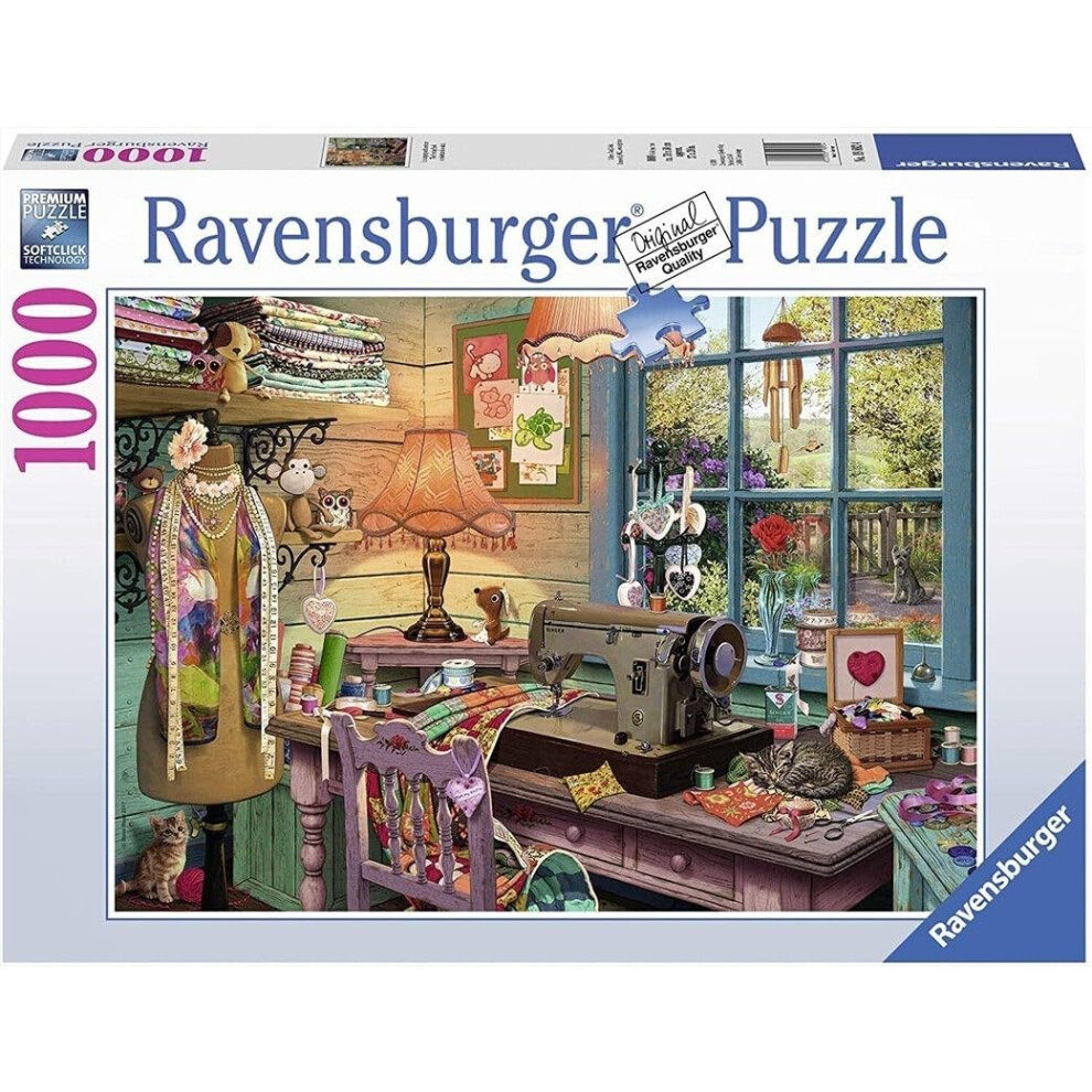 Puzzle Ravensburger The Sewing Shed Da 1000 Pezzi Per Adulti - Ogni Pezzo Unico. La Tecnologia Softclick Significa Che I Pezzi Si Incastrano Pe