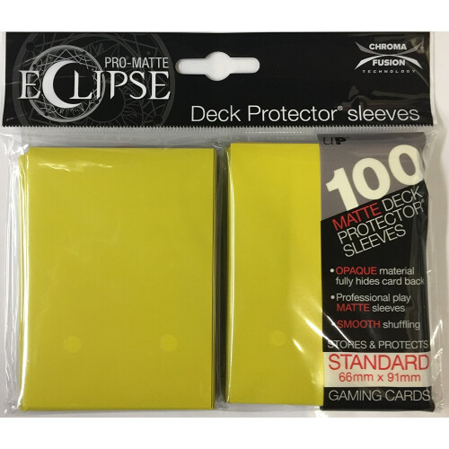 Ultra Pro Matte Eclipse Lemon Yellow Standard Deck Protector H  llen (100 St  ck Packung)