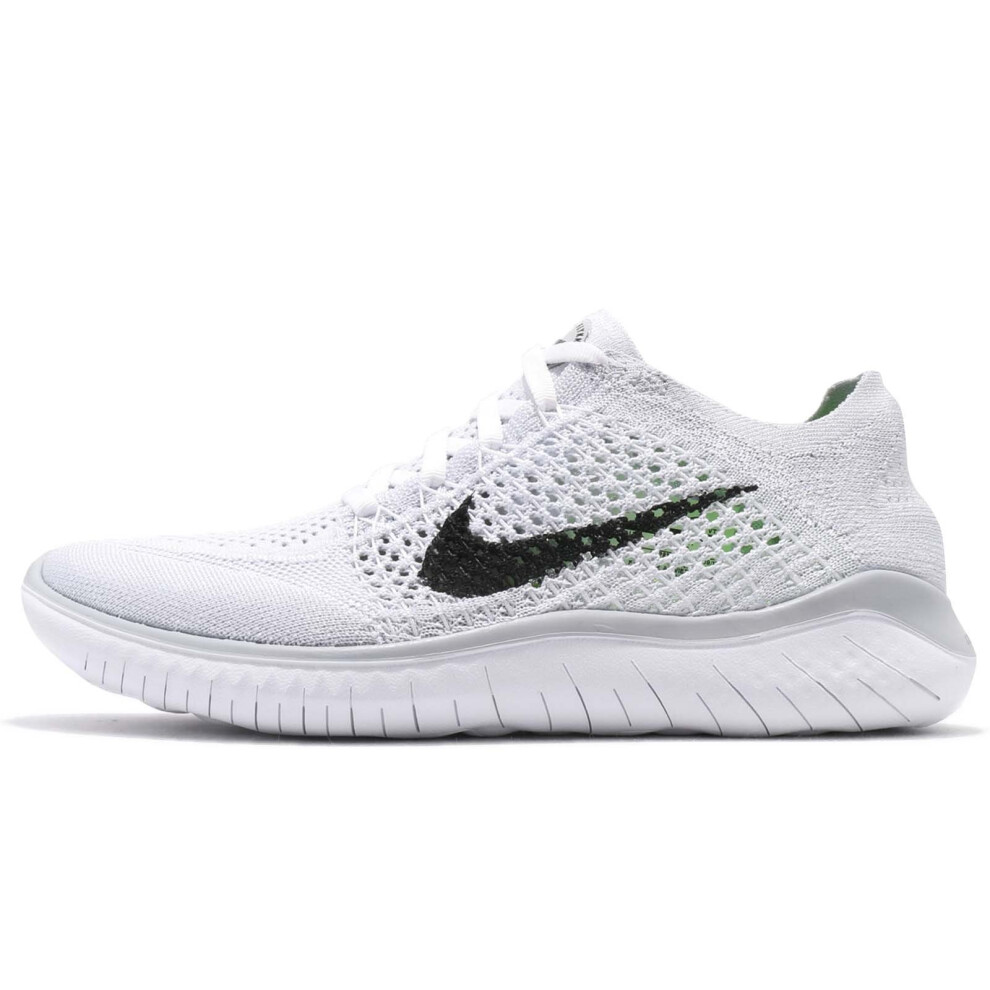 Nike Women's Free Rn Flyknit 2018 Running Shoes  White/Black/Pure Platinum  5