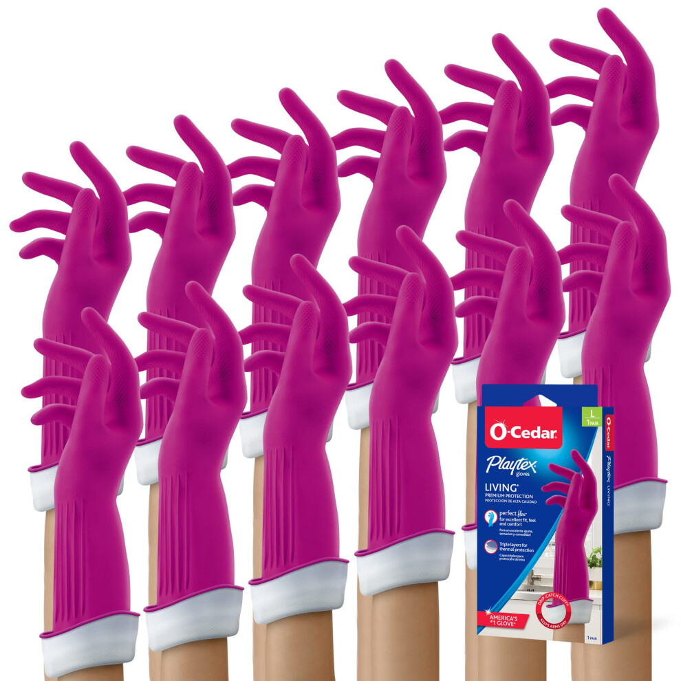Gants De Nettoyage R Utilisables En Caoutchouc Playtex Living, Protection Premium (Grand Paquet - 12)-image