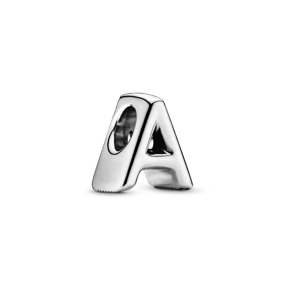 Pandora Jewelry Letter A Alphabet Charm - Beautiful Charm Letter for Pandora Charm Bracelets - Silver  No Box