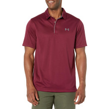 Under Armour Tech Golf-polo voor heren Maroon (609)/grafiet Large Tall