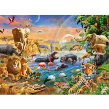Ravensburger Savannah Dschungel Wasserloch Puzzle - 100 einzigartige Teile | Kinderspielzeug