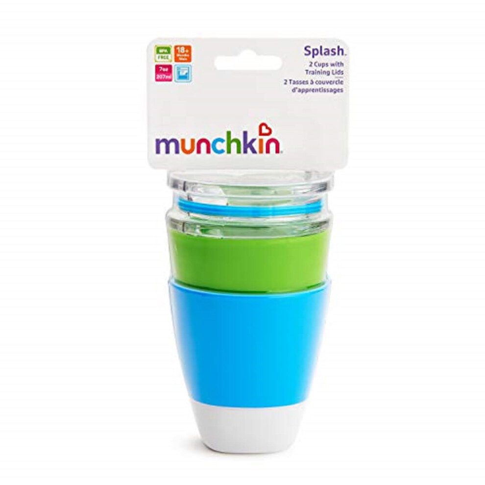 Munchkin Splash Cups & Trainer Lids  7oz (Green/Blue)