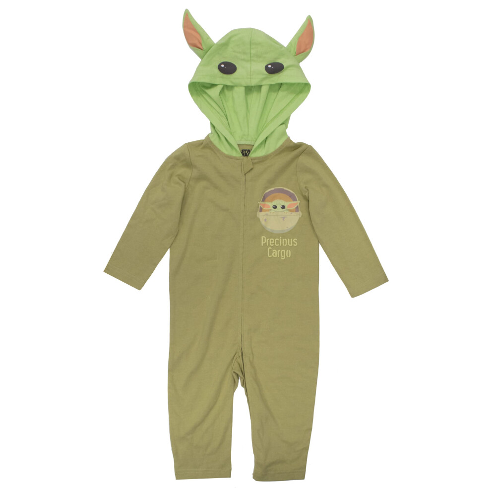 Disfraz De Cosplay Con Cremallera Para Beb Ni O De Star Wars, The Mandalorian, The Child, Color Verde, De 6 A 12 Meses-image