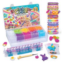 Rainbow Loom Combo Set har 4000+ farverige gummib?nd 2 trin-for-trin armb?ndinstruktioner arrang?r sag stor gave til b?rn 7+ for at fremme fine m