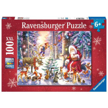 Ravensburger Jul i Skogen 100 Bitars XXL Pussel för Barn - Varje Bit är Unik