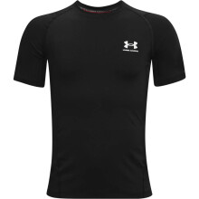 Under Armour Jungen HeatGear Armour Kurzarm-T-Shirt, Schwarz (001)/Weiß, Mittel