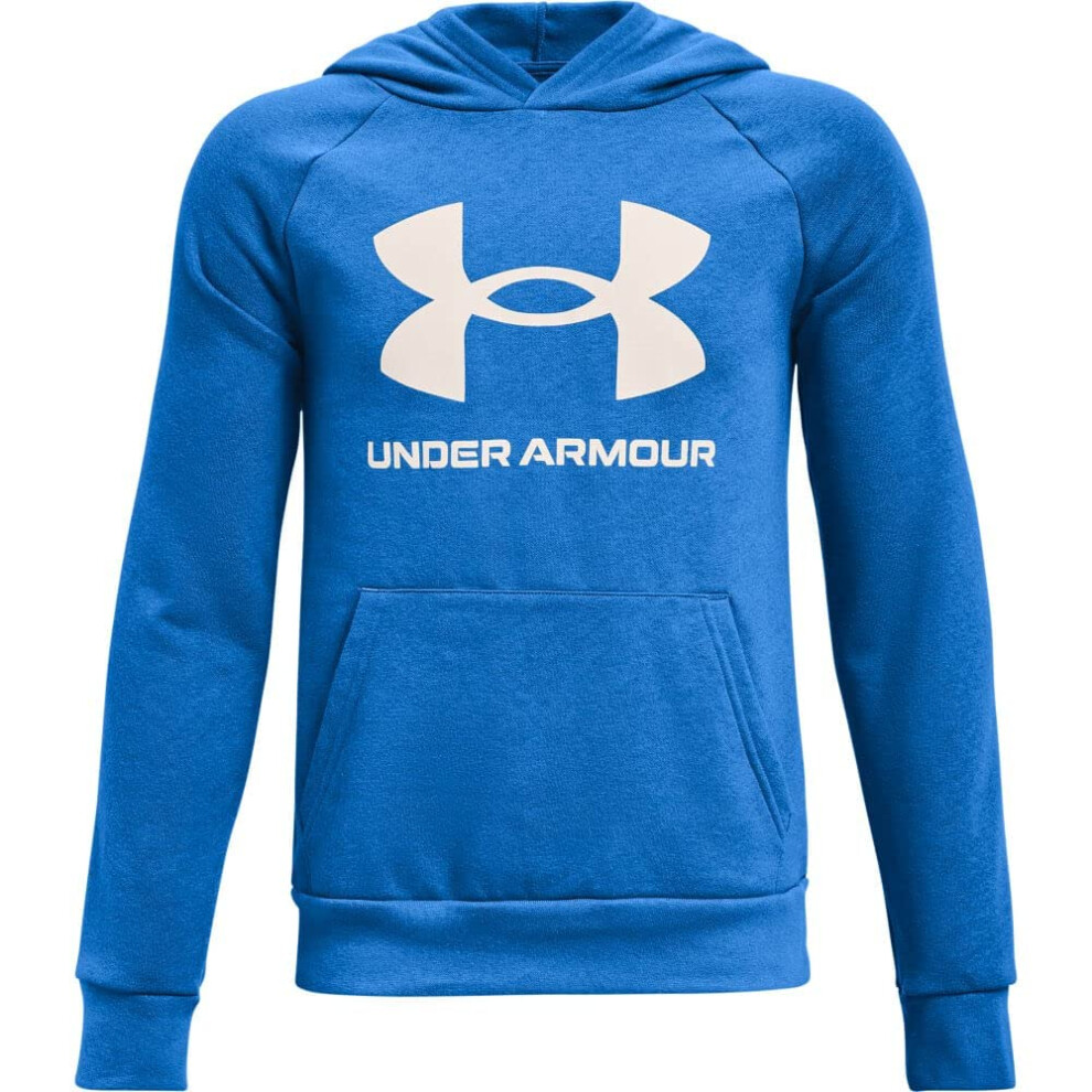 Under Armour Boys Rival Fleece Hoodie   Blue Circuit (436)/Onyx White   Youth X-Large