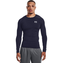 T-Shirt a Maniche Lunghe Compressione Under Armour HeatGear, Blu Notte (410)/Bianco, XX-Large