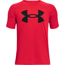 Under Armour Pojkar Tech Stor Logotyp T-Shirt, Röd (600)/Svart, Medium