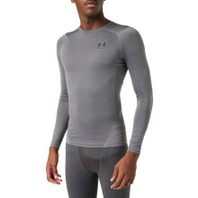 Under Armour Men's Armour HeatGear Compression Long-Sleeve T-Shirt Carbon Heather (090)/Black Medium