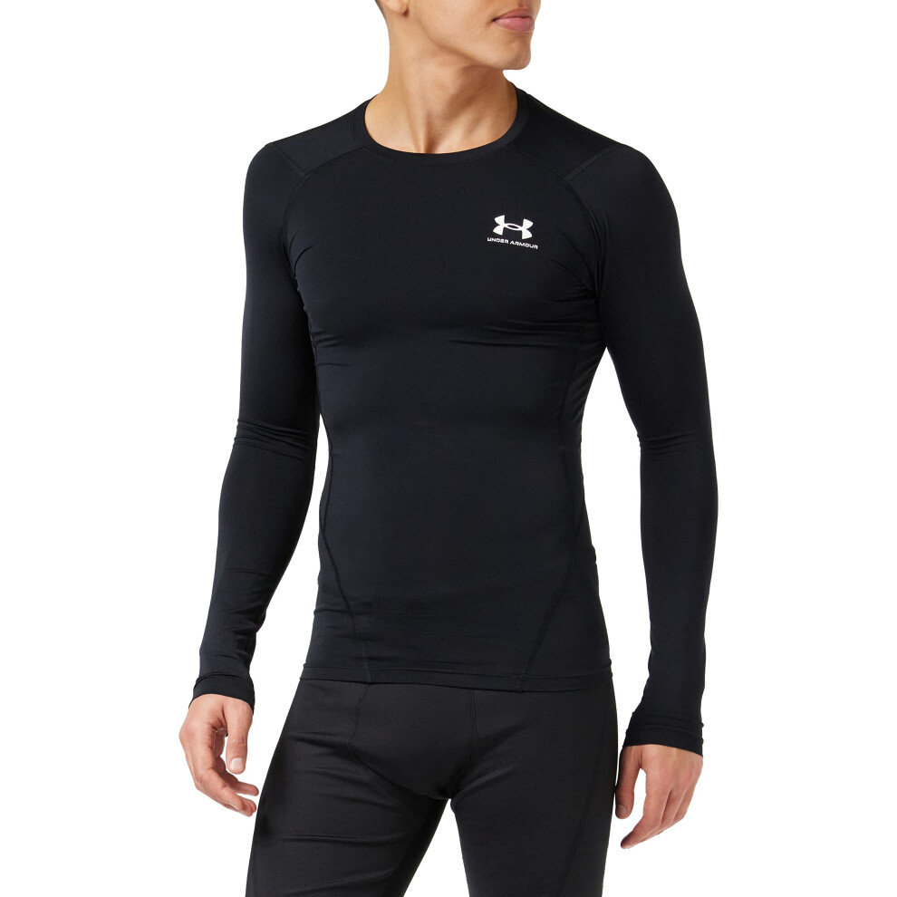Under Armour Men's Armour Heatgear Compression Long-Sleeve T-Shirt Black (001)/Black, Small