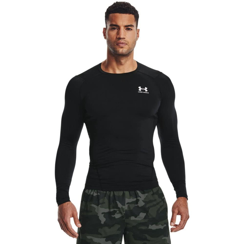Under Armour Men's Armour Heatgear Compression Long-Sleeve T-Shirt Black (001)/White, 3X-Large