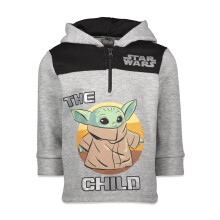 STAR WARS The Child Peuterkleding Fleece Half Zip Pullover Hoodie Grijs 18 Maanden