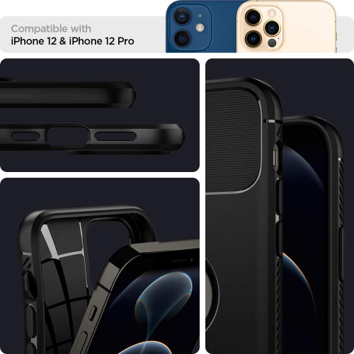 Spigen Coque Spigen Rugged Armor pour iPhone 12/12 Pro - Noir 2