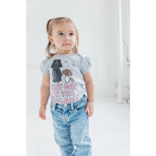 Star Wars STAR WARS Κοντομάνικο Βρεφικό Σαλοπέτα για Κορίτσια Γκρι 6-9 Μηνών 1