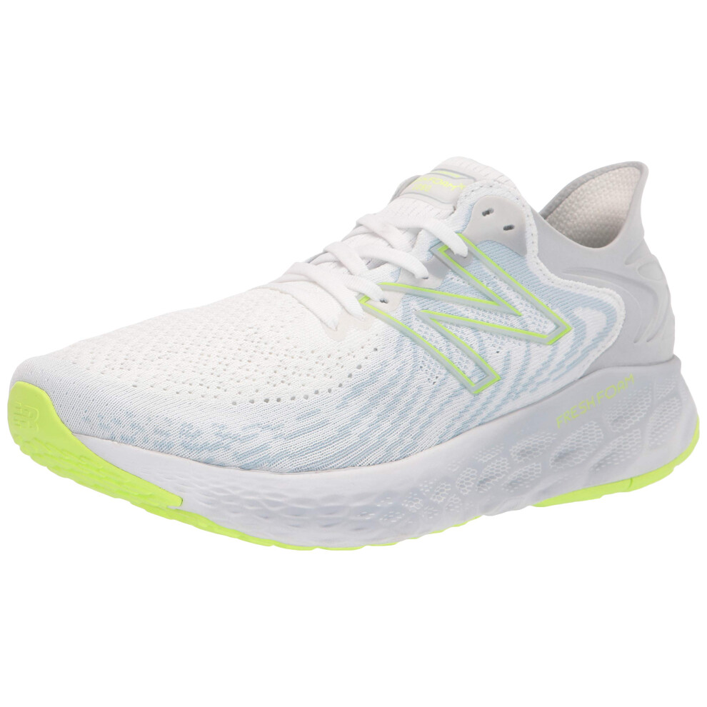 New Balance Womens Fresh Foam 1080 V11 Running Shoe  WhiteBleached Lime glo  6 Wide