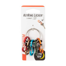 Nite Ize Aluminum Keyring Locker S-Biner - Carabiner Accessories for Keychain Organization - Keyring with 5 Assorted Color S-Biner MicroLock Carabiner