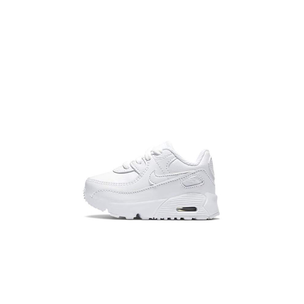 Nike Baby Boy's Air Max 90 LTR (Infant/Toddler) White/White/Metallic Silver/White 10 Toddler M
