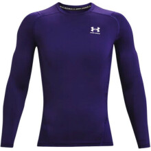 Under Armour T-Shirt Compression Longsleeve HeatGear Homme, Violet (500)/Blanc, Moyen Grand