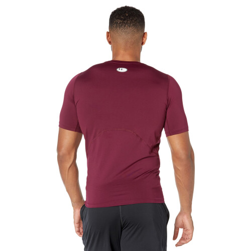 Under Armour Under Armour Ανδρικό T-Shirt HeatGear Compression Μάκρος, Μπορντώ (609)/Λευκό, Μικρό 1