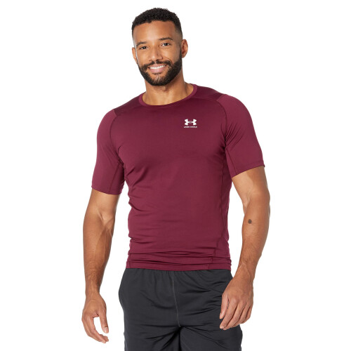 Under Armour Under Armour Ανδρικό T-Shirt HeatGear Compression Μάκρος, Μπορντώ (609)/Λευκό, Μικρό