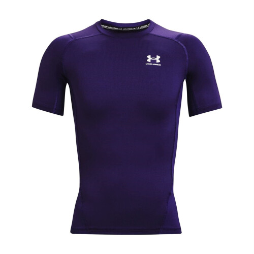 Under Armour Under Armour Ανδρικό HeatGear Compression T-Shirt, Μωβ (500)/Λευκό, Large