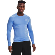 Under Armour Maglietta a Maniche Lunghe Compressione HeatGear Uomo, Blu Carolina (475)/Bianco, Piccola Alta