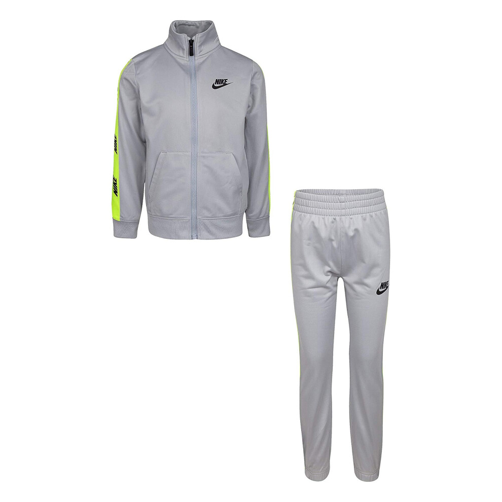Nike Kids Boy's Logo Taping Jacket and Pants Two-Piece Track Set (Little Kids) (7 Years  Light Smoke Grey)