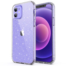 ULAK Compatible with iPhone 12 Case Clear Glitter  iPhone 12 Pro Cover Sparkle Bling Soft TPU Women Girls Shockproof Protective Phone Case Designed fo