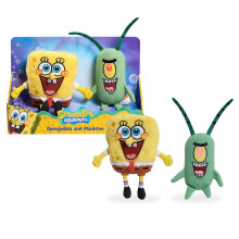 Nickelodeon Spongebob Squarepants 2-Piece Plush Set  7-Inch Spongebob and 6-Inch Plankton  Kids Toys for Ages 3 Up by Just Play