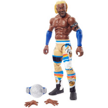 WWE Top Picks Elite Kofi Kingston Actionfigur med Universal Championship, 6 tum, Samlarobjekt för WWE-fans 8 år och äldre