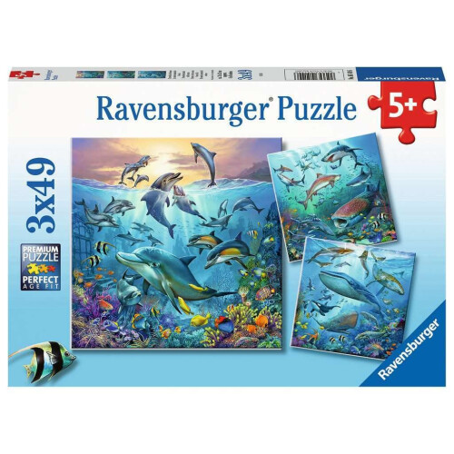 Ravensburger Ravensburger Παζλ Θάλασσα 3 x 49 Κομμάτια για Παιδιά - 05149 - Κάθε Κομμάτι Μοναδικό