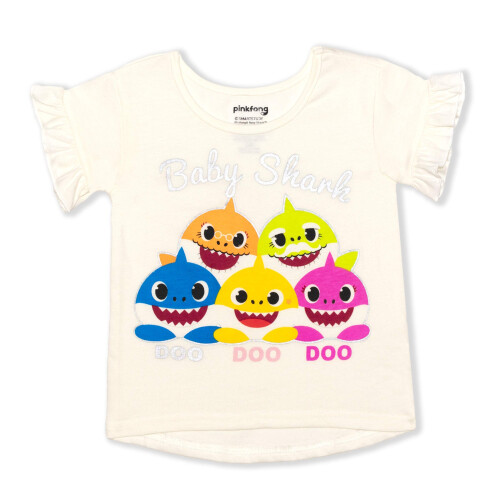 Nickelodeon Nickelodeon Baby Shark Κορίτσια T-Shirts και Παντελόνια σετ για Βρέφη και Νήπια - Ροζ/Λευκό 1