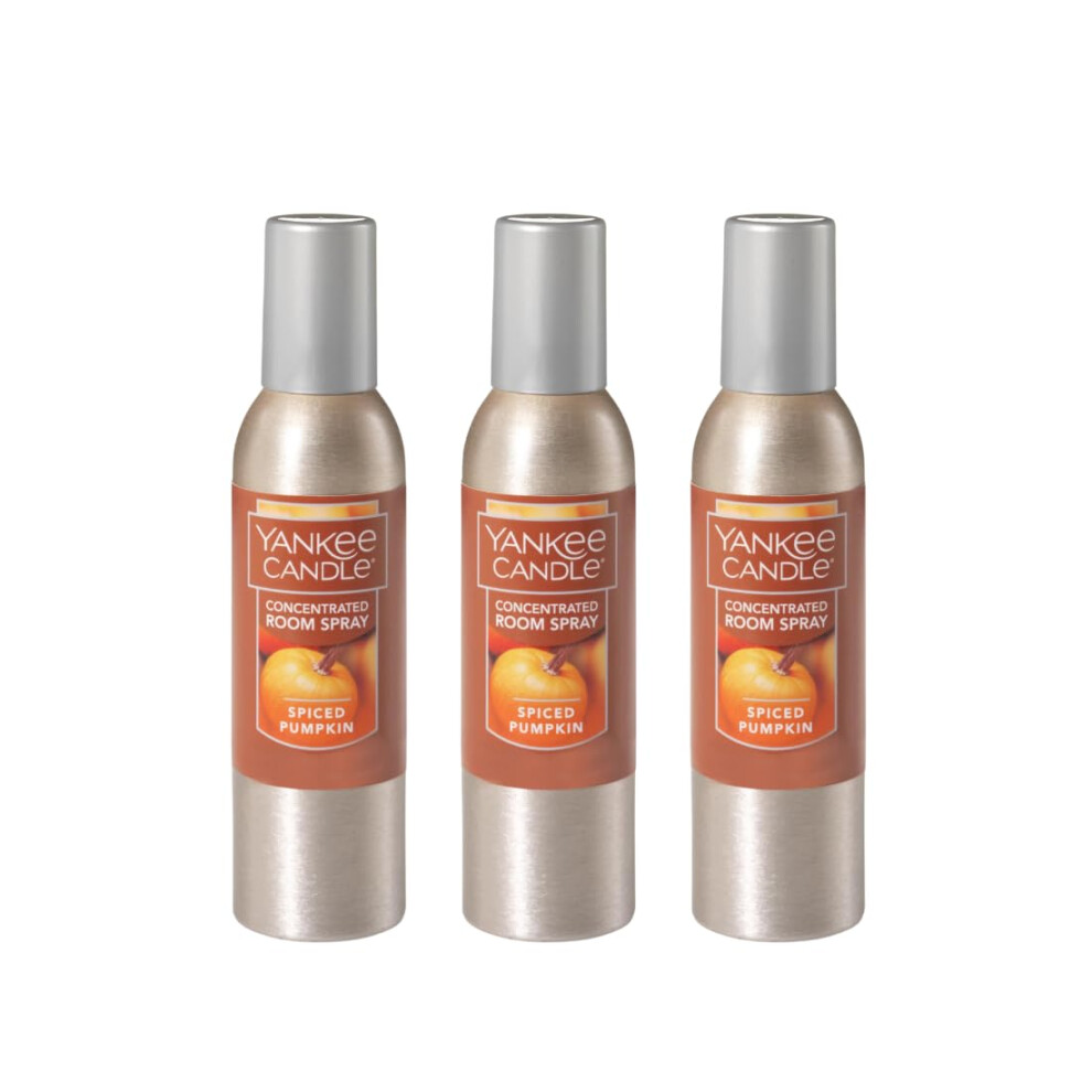 Yankee Candle Concentrated Air Freshener Room Spray  Odor Eliminator for Home  Bathroom  Spiced Pumpkin  1.5 Oz (Pack of 3)
