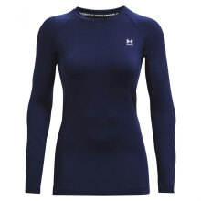 Under Armour Dam Authentics Långärmad Crew Neck T-shirt, Midnattsblå (410)/Vit, Small