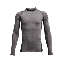 Under Armour T-shirt à manches longues ColdGear Armour pour garçons, Charcoal Light Heather (019)/Noir, Jeunesse Large