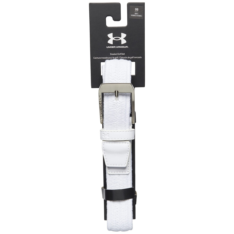 Ceinture de golf tress   e Under Armour pour homme, blanche (100)/sans coutures, taille 40